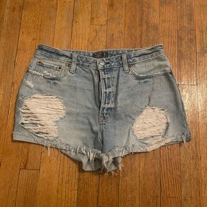 Abercrombie Annie high rise denim shorts